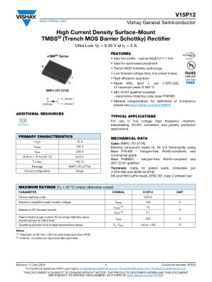 V15P12 datasheet cover page