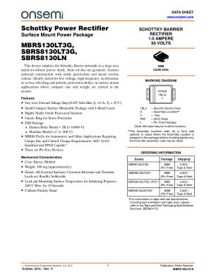 MBRS130LT3 datasheet cover page