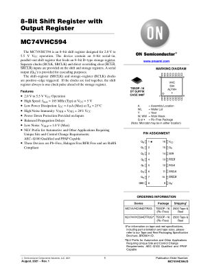 MC74VHC594 数据手册首页