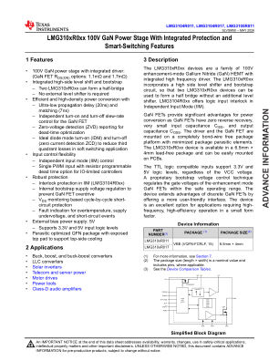 LMG3104R017 datasheet cover page