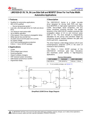 LMG1020-Q1 datasheet cover page