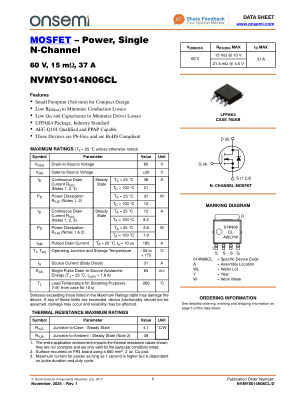 NVMYS014N06CL 数据手册首页