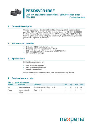 PESD5V0R1BSFYL datasheet cover page