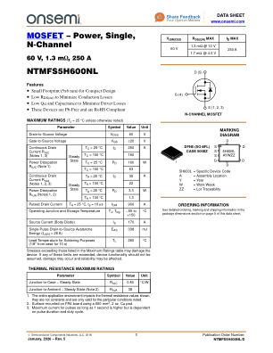 NTMFS5H600NL 数据手册首页