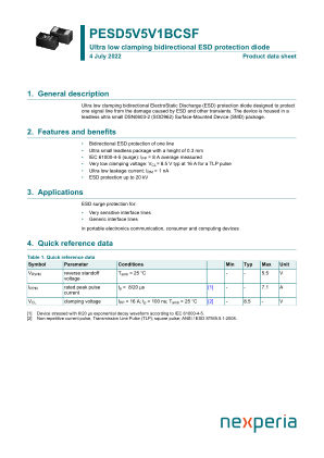 PESD5V5V1BCSFYL datasheet cover page