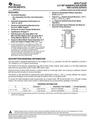 SN74LVT125-EP datasheet cover page