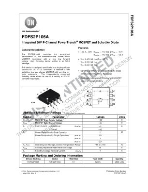FDFS2P106A datasheet cover page