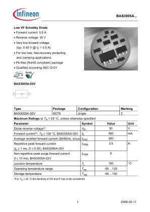 BAS3005A-02V datasheet cover page
