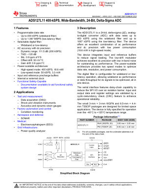 ADS127L11 datasheet cover page