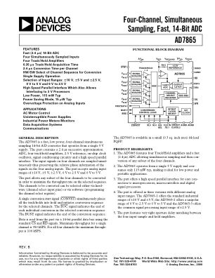 AD7865 数据手册首页