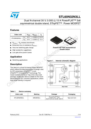 STL60N32N3LL datasheet cover page