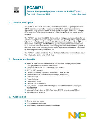 PCA9571 datasheet cover page
