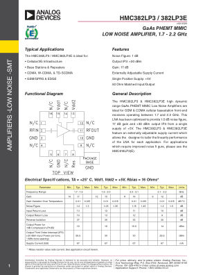 HMC382 数据手册首页