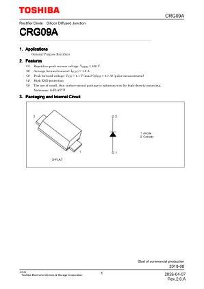 CRG09A datasheet cover page