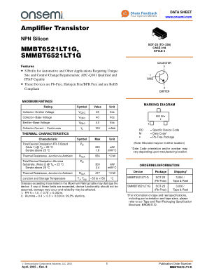 MMBT6521LT1 数据手册首页