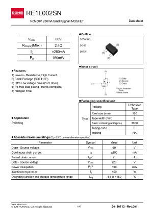 RE1L002SN 数据手册首页