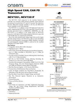 NCV7351 数据手册首页