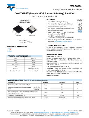 V30D60CL 数据手册首页