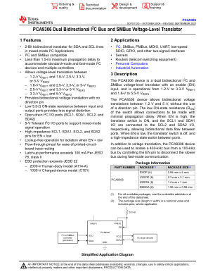 PCA9306 datasheet cover page