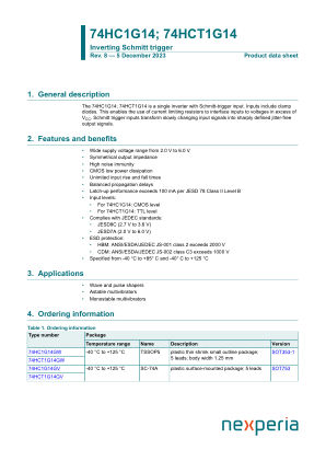 74HC1G14GW datasheet cover page