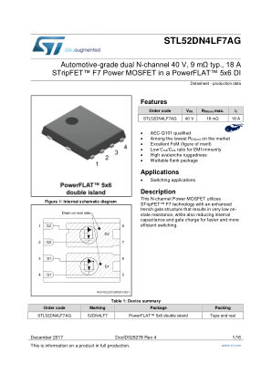 STL52DN4LF7AG 数据手册首页