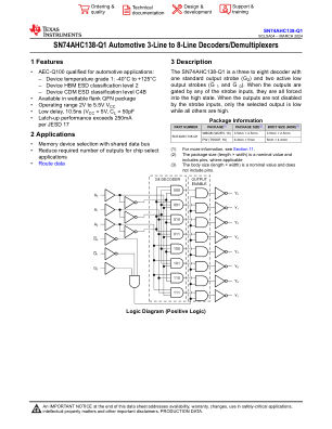 SN74AHC138-Q1 datasheet cover page