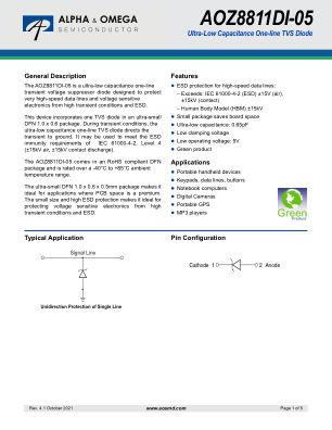 AOZ8811DI-05 datasheet cover page