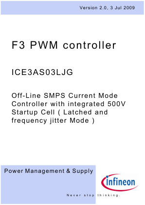 ICE3AS03LJG datasheet cover page