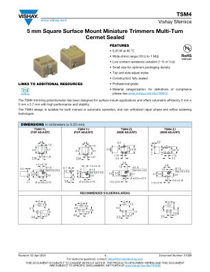 TSM4 datasheet cover page