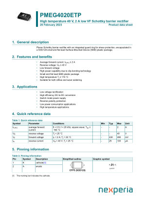 PMEG4020ETP 数据手册首页