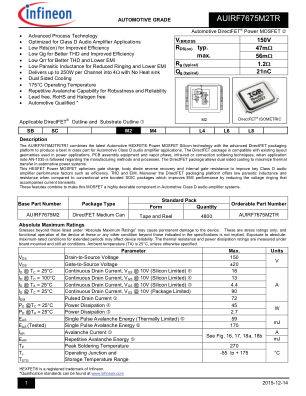 AUIRF7675M2 datasheet cover page