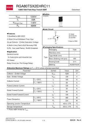 RGA80TSX2EHR datasheet cover page