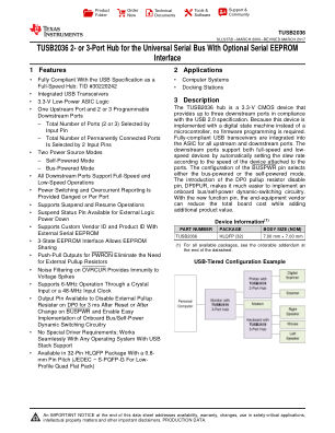TUSB2036 datasheet cover page