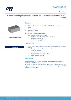 ESDZV5-1BV2 datasheet cover page