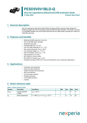 PESD5V0V1BLD-QYL datasheet cover page
