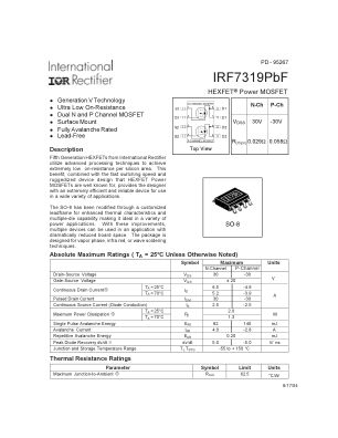 IRF7319 数据手册首页