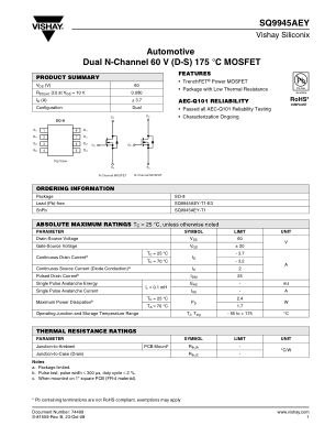 SQ9945AE datasheet cover page