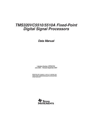 TMS320VC5510A datasheet cover page