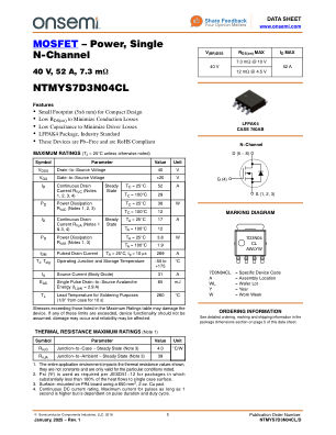 NTMYS7D3N04CL 数据手册首页