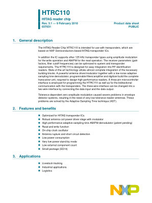 HTRC110 datasheet cover page