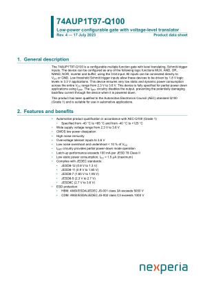 74AUP1T97GW-Q100H datasheet cover page