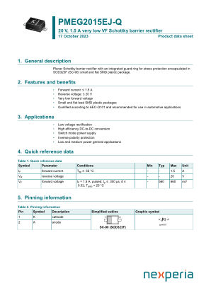 PMEG2015EJ-QX datasheet cover page