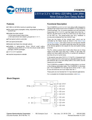 CY23EP09 datasheet cover page