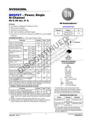 NVD6828NL datasheet cover page