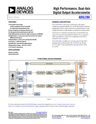 ADXL288 数据手册首页