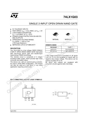 74LX1G03 datasheet cover page