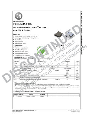 FDBL9401 datasheet cover page