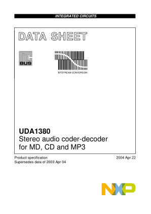 UDA1380 数据手册首页