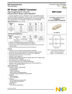 MRF1K50H 数据手册首页