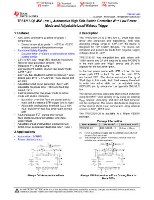 TPS1213-Q1 datasheet cover page